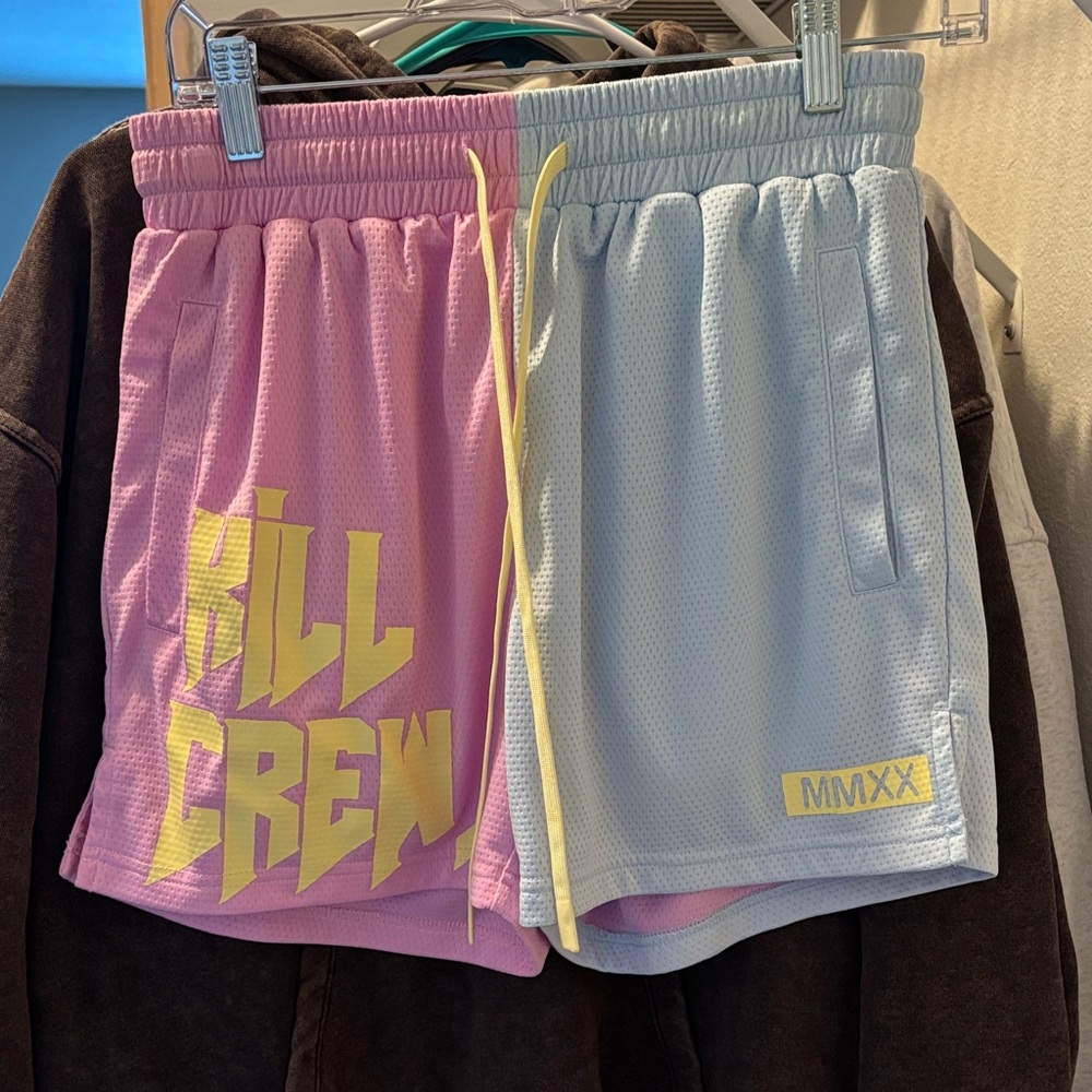 Kill Crew Women’s Colorblock Shorts - Pink and Light Blue